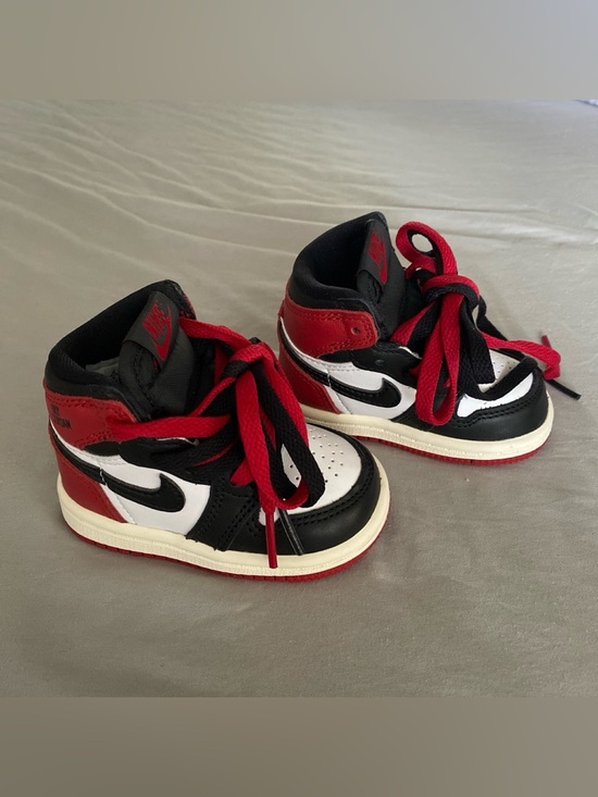 Jordan Other - JORDAN 1 RETRO HIGH OG (TD) “BLACK TOE” REIMAGINED Baby Shoes 3C